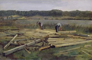 Baustelle am Wesslingersee, 1876